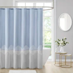 72"x72" Arabella Pieced And Embroidered Shower Curtain - Madison Park -Madison Park GUEST 0615b0e2 6858 437b a197 f34950c715fd