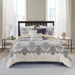 6pc Cascade Reversible Quilted Coverlet Set Blue - Madison Park -Madison Park GUEST 0a46b7cb 4d0a 4354 adcb 4fdffb586463