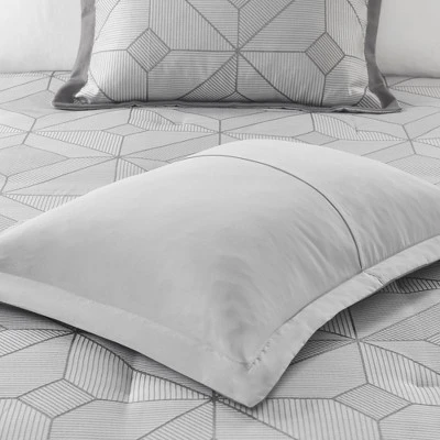 7pc Ollie Jacquard Comforter Set Gray - Madison Park 8 7pc Ollie Jacquard Comforter Set Gray - Madison Park - Image 8