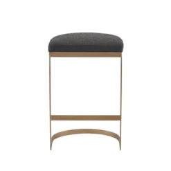 Eugene Counter Height Barstool Charcoal/Antique Gold - Madison Park