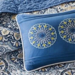 6pc Menara Reversible Quilted Coverlet Set Blue - Madison Park -Madison Park GUEST 20190551 ddb2 4ff5 9423 320dbfae3589