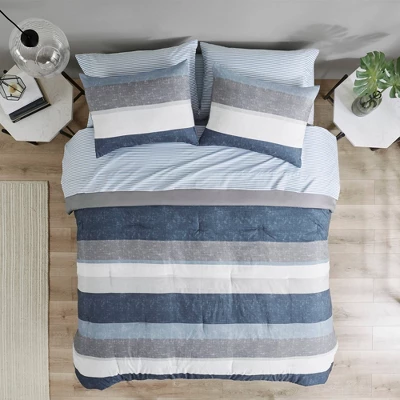 Madison Park Ryder Comforter Set With Bed Sheets Blue/Gray 11 Madison Park Ryder Comforter Set With Bed Sheets Blue/Gray - Image 11