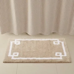 Geometric Cotton Tufted Bath Rug
