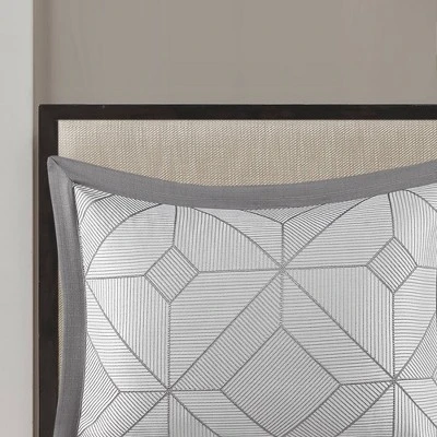 7pc Ollie Jacquard Comforter Set Gray - Madison Park 6 7pc Ollie Jacquard Comforter Set Gray - Madison Park - Image 6