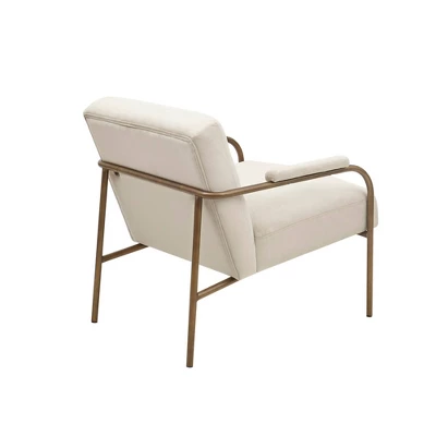 Abbot Upholstered Open Arm Metal Leg Accent Chair Beige - Madison Park 4 Abbot Upholstered Open Arm Metal Leg Accent Chair Beige - Madison Park - Image 4