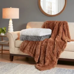 50"x60" Amaya Faux Fur Throw Blanket - Madison Park -Madison Park GUEST 276ca83a 19e4 49b6 b2d5 7b8167231b14