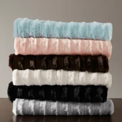 50"x60" York Long Faux Fur Throw Blanket -Madison Park GUEST 28ed95c6 fc0f 4ec6 98dc 63657435e11b