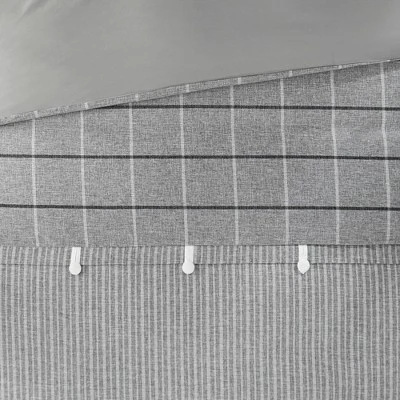 Madison Park 5pc Oakdale Faux Linen Jacquard Comforter Set Gray 7 Madison Park 5pc Oakdale Faux Linen Jacquard Comforter Set Gray - Image 7