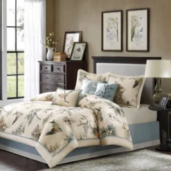 Tan/Blue Ramsey Comforter Set 7pc -Madison Park GUEST 31f62617 b17c 48b3 9f34 86404231ca96
