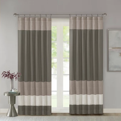 84"x50" Salem Polyoni Pintuck Light Filtering Window Curtain Panel - Madison Park 2 84"x50" Salem Polyoni Pintuck Light Filtering Window Curtain Panel - Madison Park - Image 2