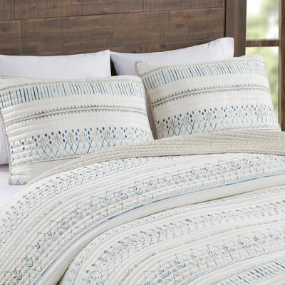 Madison Park 3pc Levi Reversible Printed Microfiber Seersucker Coverlet Set Taupe 3 Madison Park 3pc Levi Reversible Printed Microfiber Seersucker Coverlet Set Taupe - Image 3