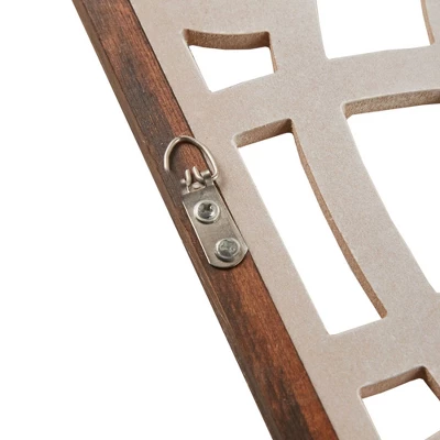 15.75" X 37.75" Damask Carved Wall Sign Panel Wood Cream/Brown 6 15.75" X 37.75" Damask Carved Wall Sign Panel Wood Cream/Brown - Image 6