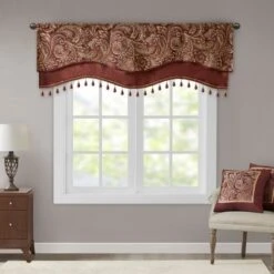 18"x50" Valerie Jacquard Window Valance -Madison Park GUEST 37991b8a 479c 465e be48 cc0d5781ce72