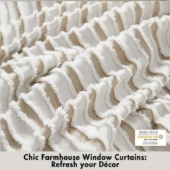 Curtain Window Cationic Dye Clipped Jacquard Design Farmhouse Window Curtain