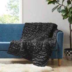 50"x60" Ruched Faux Fur Throw Blanket - Madison Park -Madison Park GUEST 4057b3fb d299 42c0 915e 60829b4a932b