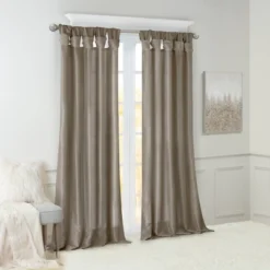Lillian Twisted Tab Light Filtering Lined Curtain Panel