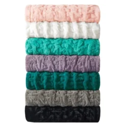 50"x60" Ruched Faux Fur Throw Blanket - Madison Park -Madison Park GUEST 42e78a2b eb10 41c1 bf76 130c356f423c