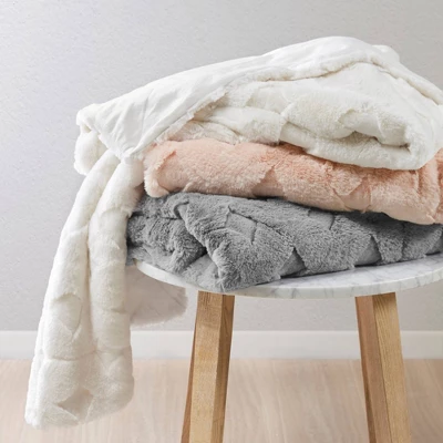 50"x60" Jane Luxury Basketweave Faux Fur Throw Blanket 6 50"x60" Jane Luxury Basketweave Faux Fur Throw Blanket - Image 6