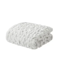 50"x60" Ruched Faux Fur Throw Blanket - Madison Park -Madison Park GUEST 4981609c b058 4abc 8dc8 62a18f525cbd