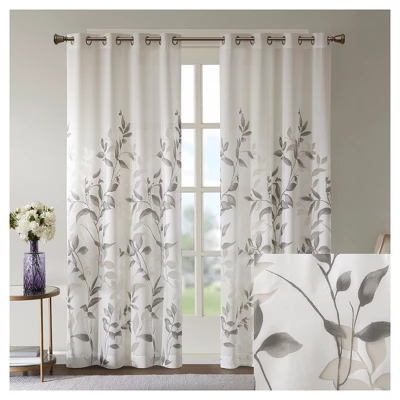 84"x50" Rosalie Burnout Printed Light Filtering Curtain Panel 2 84"x50" Rosalie Burnout Printed Light Filtering Curtain Panel - Image 2