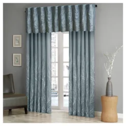 18"x50" Faux Silk Blackout Embroidered Window Valance - Aden -Madison Park GUEST 4e380077 6e89 494b 9740 1f099184fe59