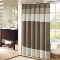 Salem Solid Pieced Polyester Shower Curtain 14 Salem Solid Pieced Polyester Shower Curtain -Madison Park GUEST 514811e8 6000 48fa 96af 3cb474d2a9f6