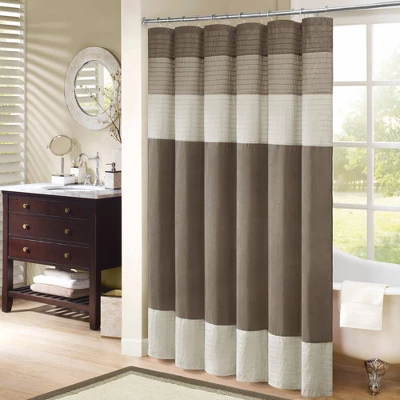 Salem Solid Pieced Polyester Shower Curtain 7 Salem Solid Pieced Polyester Shower Curtain - Image 7