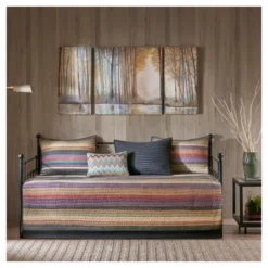 6pc Reyes Daybed Cover Set Purple/Beige/Red