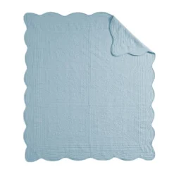Madison Park Marino Quilted Throw Blanket With Scallop Edges: Microfiber, Farmhouse Style, Machine Washable -Madison Park GUEST 54c4a0f9 41bc 4db9 9fc3 64da9dd1eb80