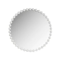 36" Marlowe Beaded Round Wall Mirror White - Madison Park -Madison Park GUEST 58be5f23 3b6a 4a49 a801 f73369f0d8a1