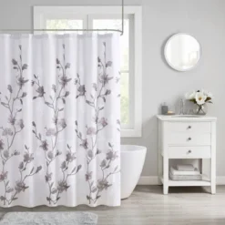 Anise Floral Printed Burnout Shower Curtain -Madison Park GUEST 598f9897 8cbd 4e09 9d6a b94f5ca2c571