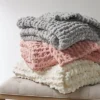 50"x60" Chenille Chunky Knit Throw Blanket - Madison Park