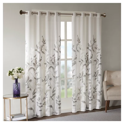 84"x50" Rosalie Burnout Printed Light Filtering Curtain Panel 1 84"x50" Rosalie Burnout Printed Light Filtering Curtain Panel