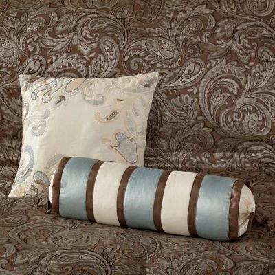 Madison Park 6pc King Charlotte Duvet Set Blue/Brown 5 Madison Park 6pc King Charlotte Duvet Set Blue/Brown - Image 5