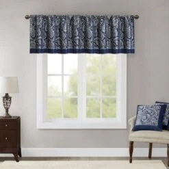 18"x50" Charlotte Jacquard Window Valance -Madison Park GUEST 655d2e1a 599e 424d a58f cd9d89fa167d