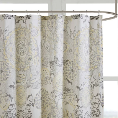 72"x72" Lian Printed Cotton Shower Curtain - Madison Park 2 72"x72" Lian Printed Cotton Shower Curtain - Madison Park - Image 2