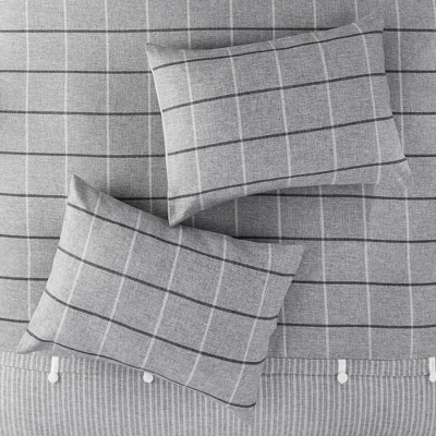 Madison Park 5pc Oakdale Faux Linen Jacquard Comforter Set Gray 4 Madison Park 5pc Oakdale Faux Linen Jacquard Comforter Set Gray - Image 4