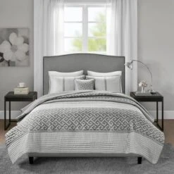 Madison Park 4pc William Jacquard Coverlet Set