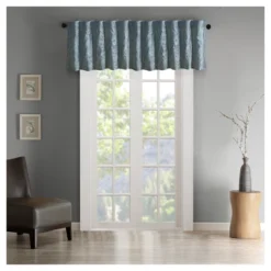 18"x50" Faux Silk Blackout Embroidered Window Valance - Aden -Madison Park GUEST 6c95f25f 4c60 4247 98d6 8a9bccda8f69