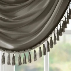46"x38" Gail Faux Silk Waterfall Embellished Valance Curtain Panel -Madison Park GUEST 6cdefbf2 ac43 427a 9dc6 d9bda8509329