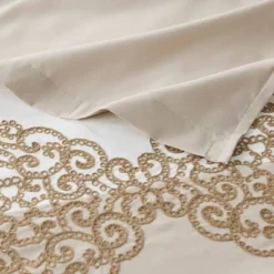 72"x72" Arabella Pieced And Embroidered Shower Curtain - Madison Park -Madison Park GUEST 6d78f6db ec7e 4f10 82ce ad88c4e8145b