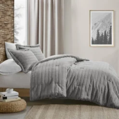 3pc Eve Faux Fur Comforter & Sham Set