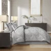 7pc Ollie Jacquard Comforter Set Gray - Madison Park