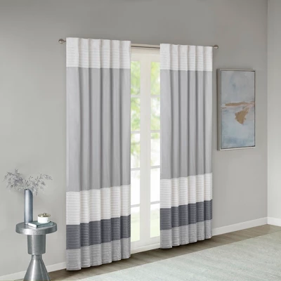 84"x50" Salem Polyoni Pintuck Light Filtering Window Curtain Panel - Madison Park 17 84"x50" Salem Polyoni Pintuck Light Filtering Window Curtain Panel - Madison Park - Image 17