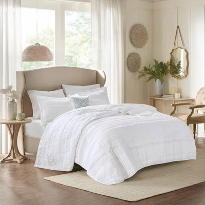 Alexis Ruffle Quilted Coverlet Set - 4pc 1 Alexis Ruffle Quilted Coverlet Set - 4pc