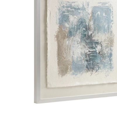 Ashlar Hand Painted Abstract Framed Glass And Matted Wall Art Blue - Madison Park 5 Ashlar Hand Painted Abstract Framed Glass And Matted Wall Art Blue - Madison Park - Image 5
