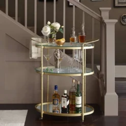 Lauren Bar Cart Antique Gold