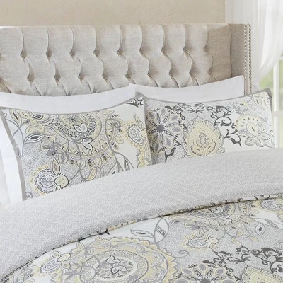 Madison Park 3pc Lian Cotton Floral Printed Reversible Duvet Cover Set 3 Madison Park 3pc Lian Cotton Floral Printed Reversible Duvet Cover Set - Image 3