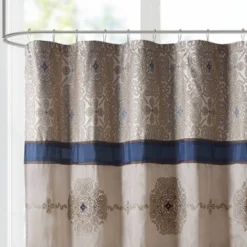 Perry Embroidered Shower Curtain Navy Blue -Madison Park GUEST 8735e234 946a 453b 85b5 58e6b9ef4c75