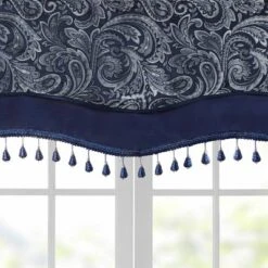 50"x18" Valerie Jacquard Room Darkening Window Curtain Panel With Beads Navy 8 50"x18" Valerie Jacquard Room Darkening Window Curtain Panel With Beads Navy -Madison Park GUEST 886d8654 d979 4610 96c9 5dabe9119fcd